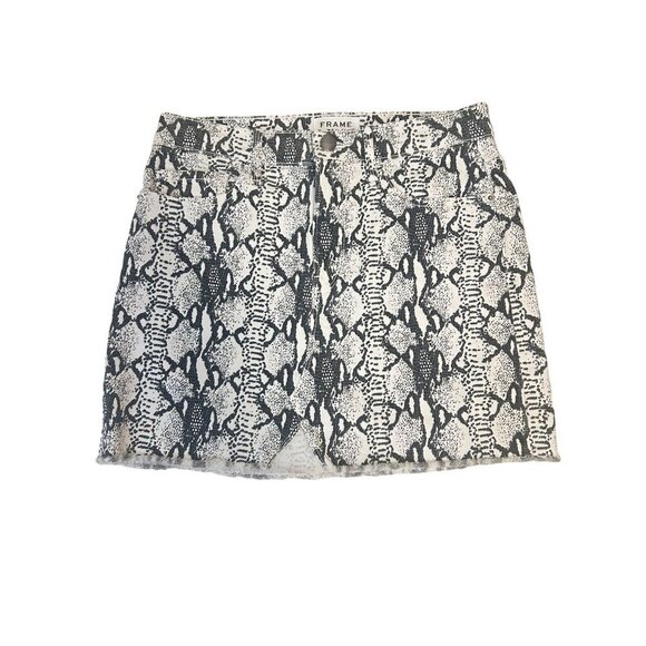 FRAME Le Mini Python Denim Skirt size 26 - Picture 2 of 6